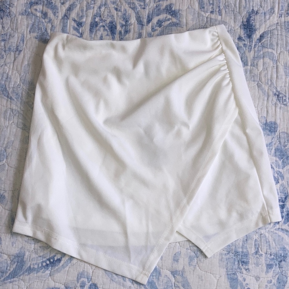 white mini skirt